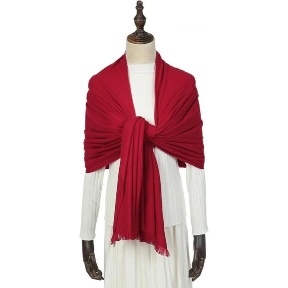 Swat Pany Scarf  For Women Winter Pashmina Shawls For Women Wedding Shawls-Red - Picture 4 of 7